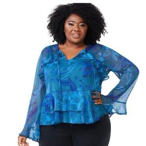 Sofia Vergara Women's Plus Size Flouncy Blouse Size 2x